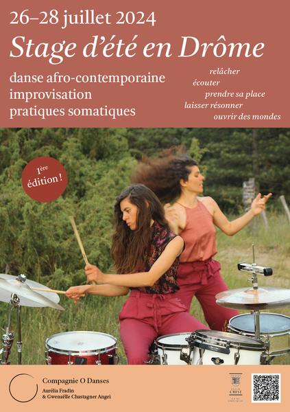 Stage d’Été – Danse Afro-contemporaine, Improvisation, Pratiques Somatiques – Live Batterie