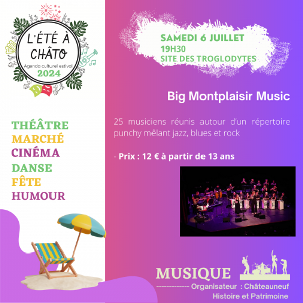 Concert du « Big Montplaisir Music » sur le site des Troglodytes – L’été à Châto 2024